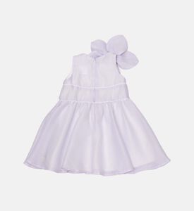 فستان بقصّة هرمية مزين بزخرفة زهرية