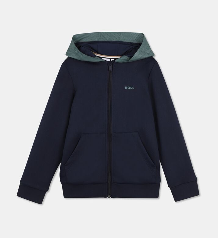Boss Monogrammed Hooded Cardigan, Packshot View