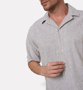 Les Deux Stripe-print Short-sleeve Shirt, Model View