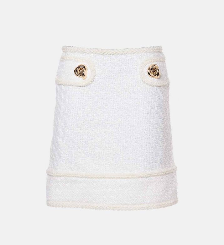 Edward Achour Paris Gold Embellished Mini Skirt, Packshot View