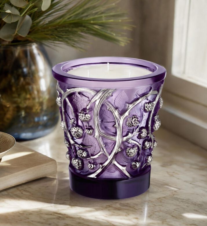 Lalique Epines Platinum Edition Crystal Vase Candle, Model View