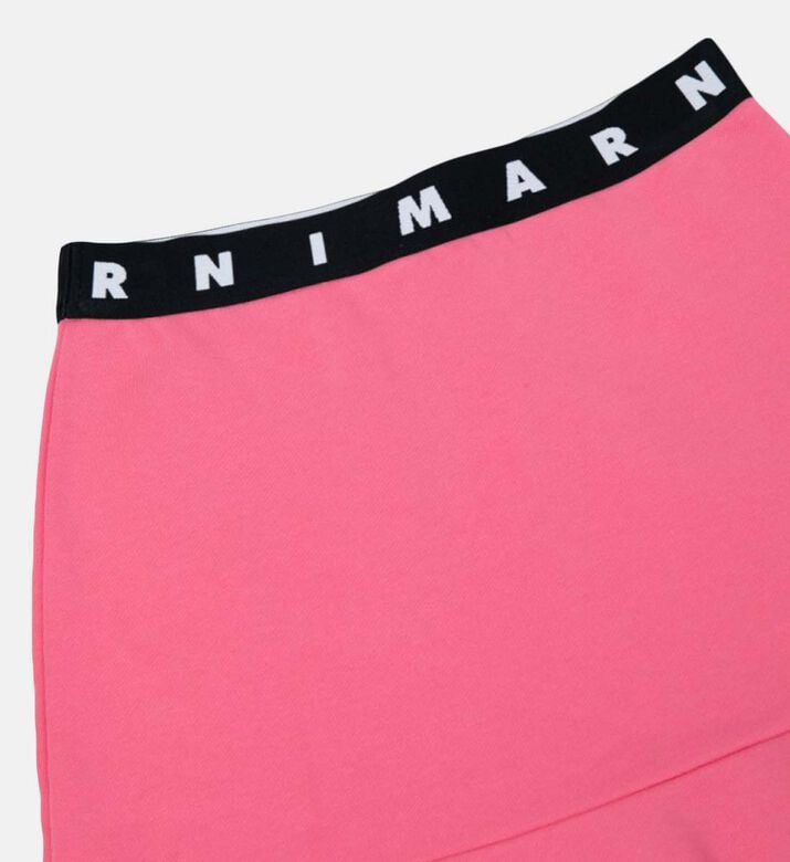 Girl Logo-waistband Flared Skirt Girl Logo-waistband Flared Skirt