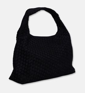 JW PEI Laura Faux Suede Woven Shoulder Bag, Black, Packshot View