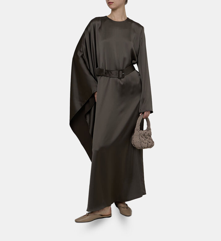 Satin Asymmetric Sleeves Kaftan