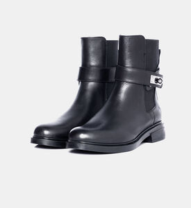 Silver-toned Buckle Heeled Ankle Boots Silver-toned Buckle Heeled Ankle Boots