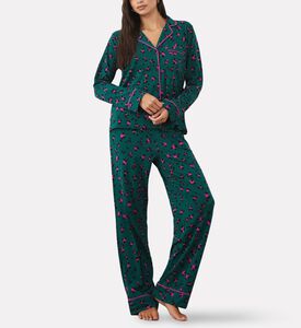 DKNY Animal Print Long-sleeve Pajama Set, Model View
