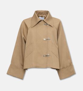 Patou Cropped Oversized Canvas Jacket, Packshot View