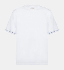 تي شيرت قطن بأساور مخططة