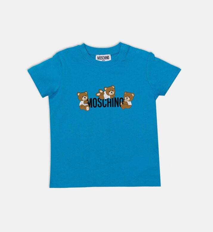 طقم شورت قصير قطن بطبعة شعار دب تيدي