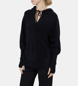 كنزة محبوكة بغطاء رأس