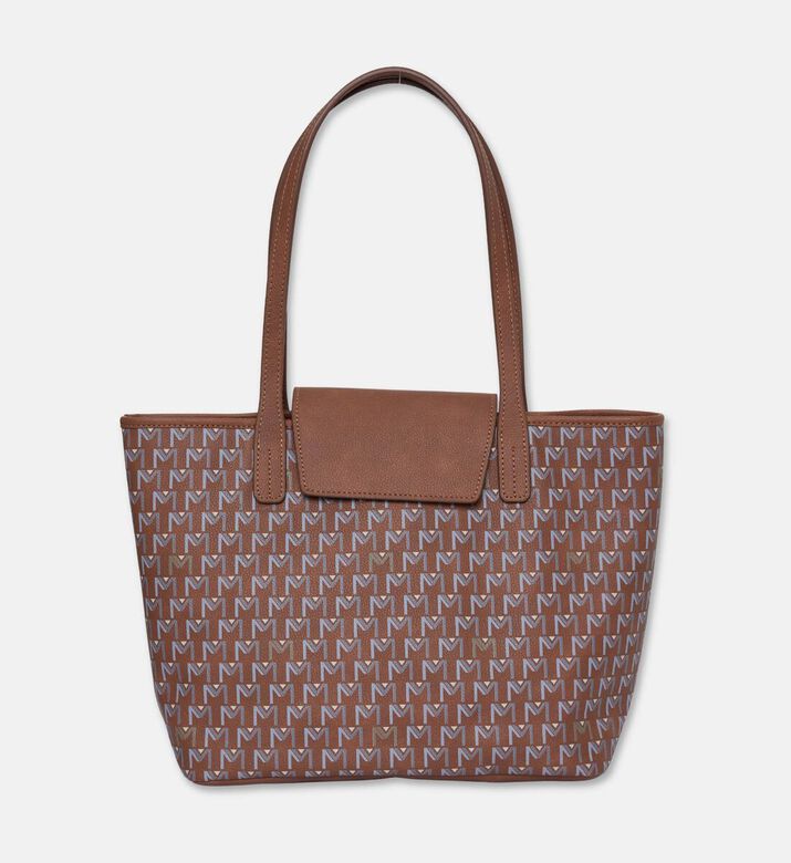 Maya.M All-over Monogram Medium Flap Tote Bag, Terracotta, Packshot View