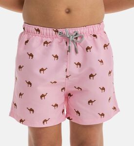 شورت سباحة قصير زهري بطبعة جِمال