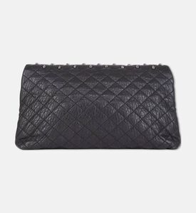 The Kooples Heritage Medium Leather Pouch, Black, Packshot View