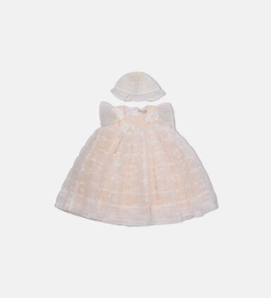 Embroidered Flower Crewneck Dress
