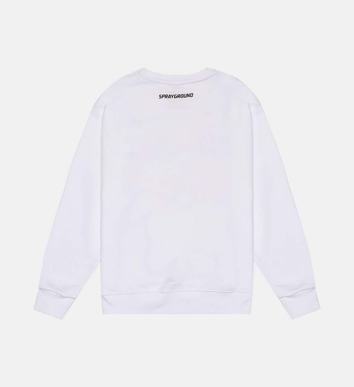 Sprayground Sharks-in-paris Characters Sneaking Sweatshirt, White, 8y, Packshot View