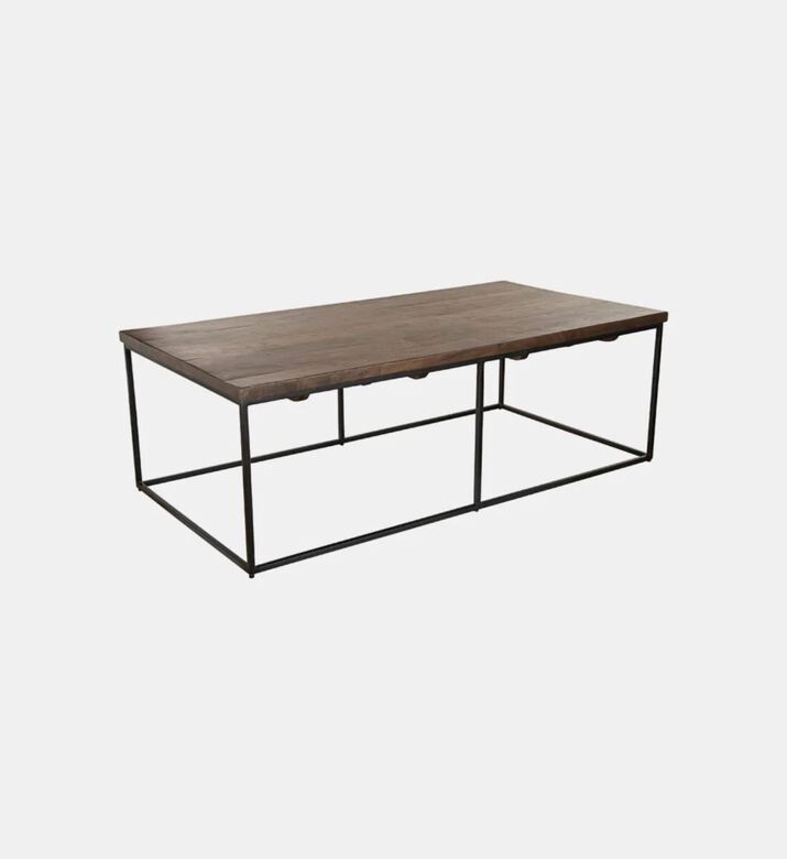 Home Deco and More Square Iron Legs Wooden Coffee Table, Packshot View Home Deco and More Square Iron Legs Wooden Coffee Table, Packshot View