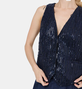 Sequined Button-up Waistcoat