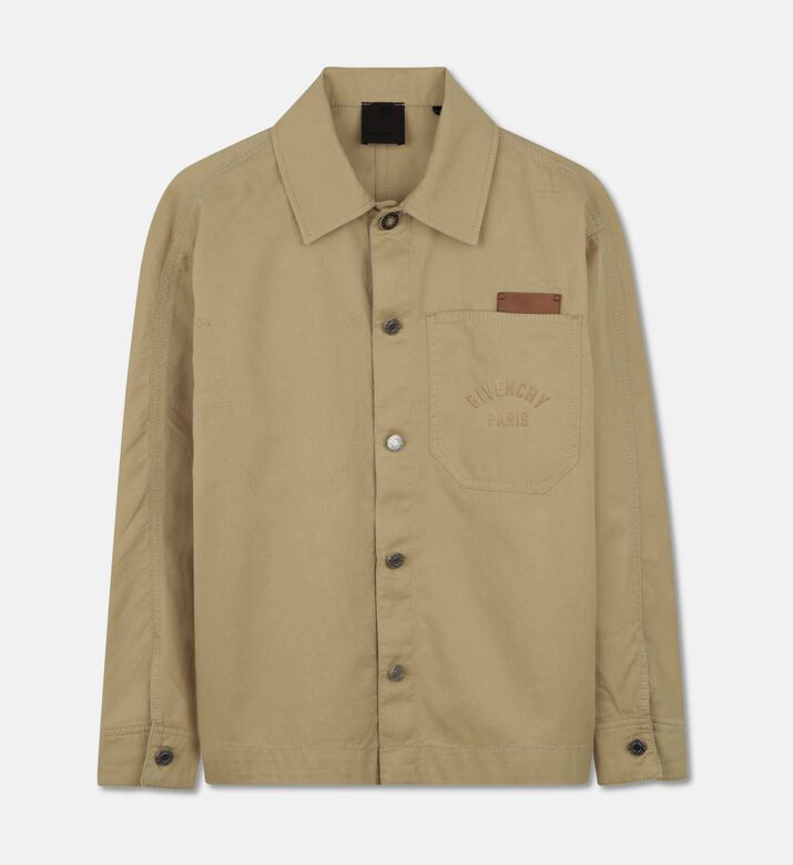 Givenchy Twill Utility Leather-details Overshirt, Packshot View