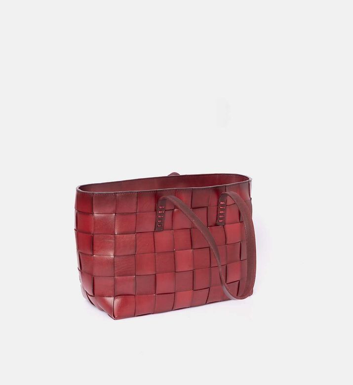 Dragon Diffusion Japan Handwoven Leather Tote Bag, Burgundy, Packshot View