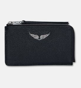 Zadig et Voltaire Leather Flap Pocket Card Holder, Silver, Packshot View