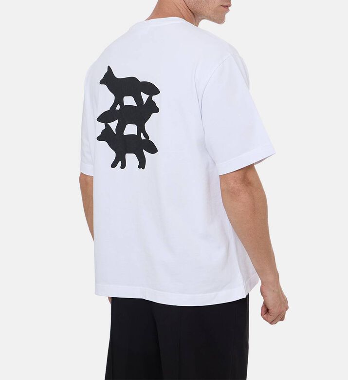 Maison Kitsune Cotton Oversized Fox-print T-shirt, Model View