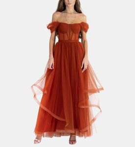 Tulle Off-shoulder Corset Gown