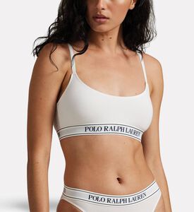 Polo by Ralph Lauren Logo-band Scoop Bralette, White, S, Model View