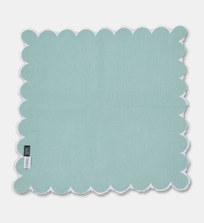 Home Deco and More Adelina Scalloped Design Napkin, Blue, Packshot View