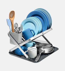 رف أطباق مسطح من الألومنيوم قابل للطي