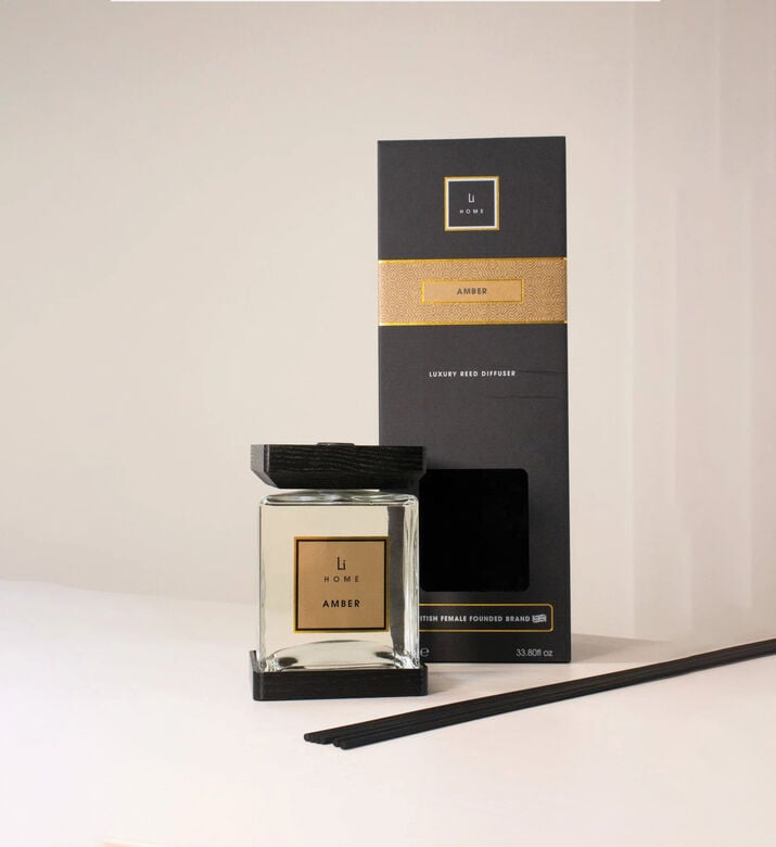 Home Life Style Diffuser Square Reed Amber, Clear, 250-ml, Packshot View