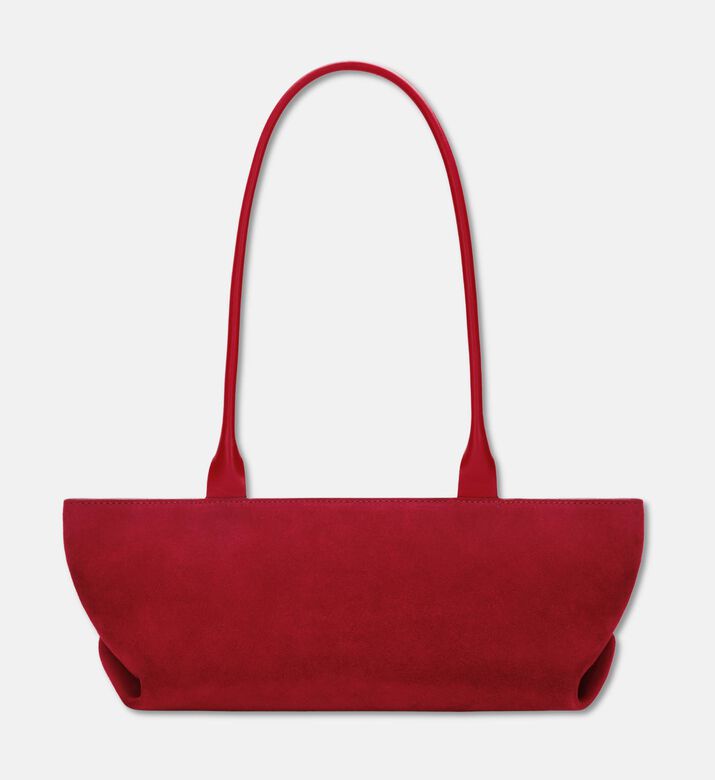 Demellier The New York Elongated Suede Shoulder Bag, Red, Packshot View