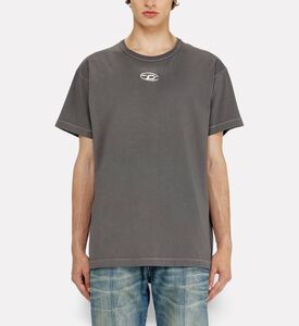 Diesel Minimal Logo Cotton Crewneck T-shirt, Dark-grey, L, Model View