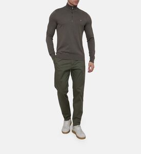 كنزة بربع سحاب بمزيج حرير قطن