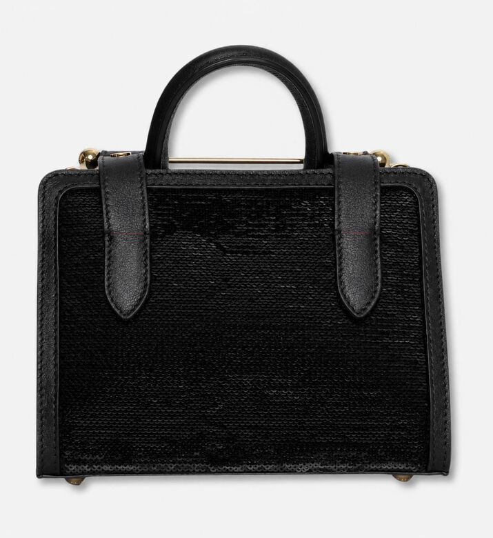 Strathberry Nano Tote Sequin Bag, Black, Packshot View