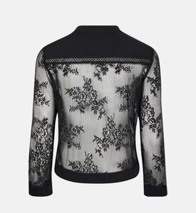 الأزهار والتطريز سترة طويلة الأكمام