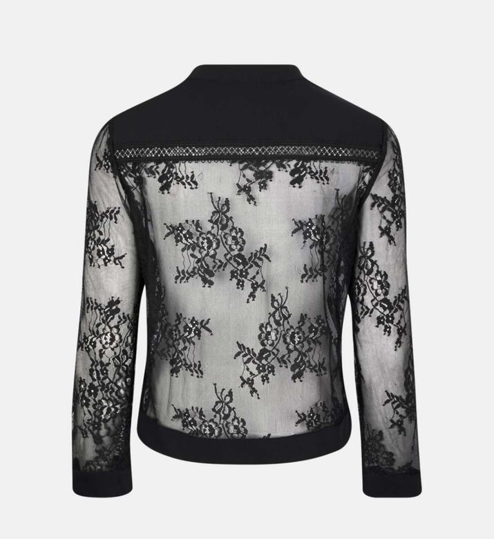 Floral-embroidery Long Sleeve Vest