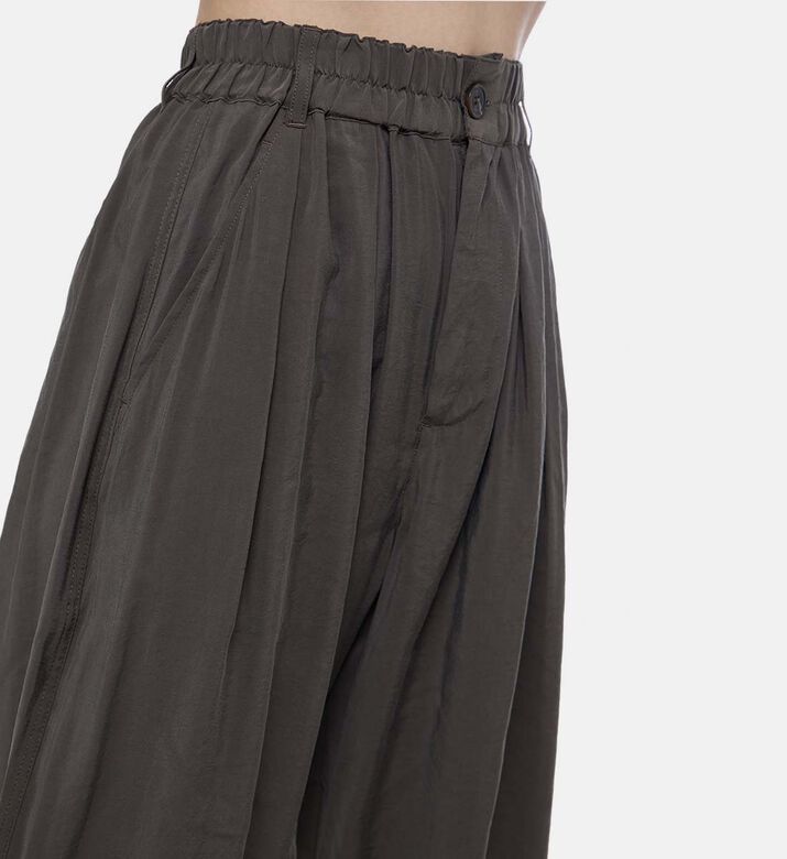 Taupe Elasticated Wide-leg Pants