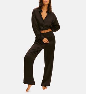 Satin Lace-detailing Pants