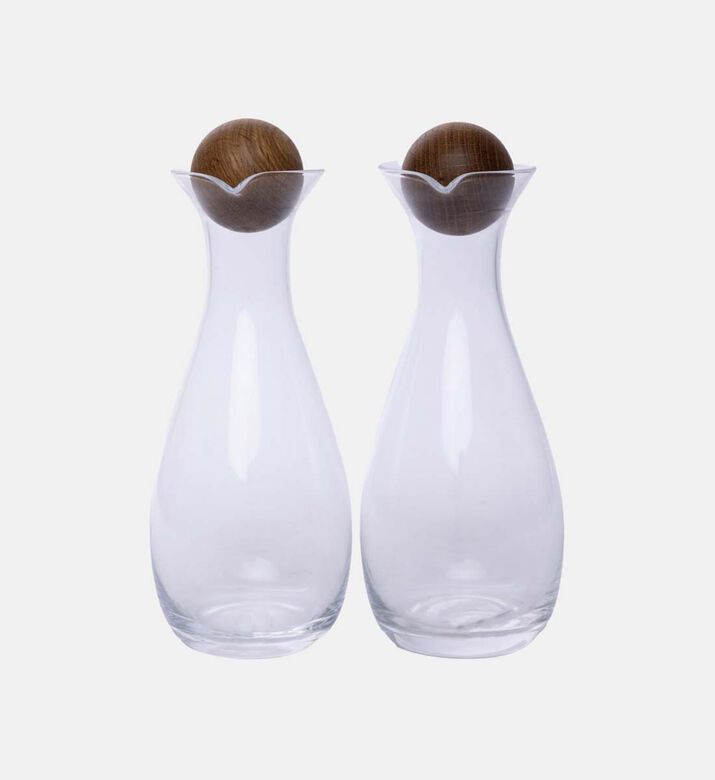 Oak Oil-vinegar Bottles 2-piece Set