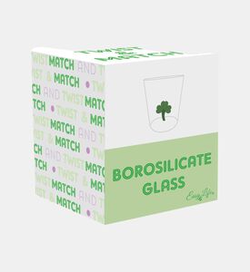 كوب بزجاجي بورسليكات بطبعة ورقة الحظ