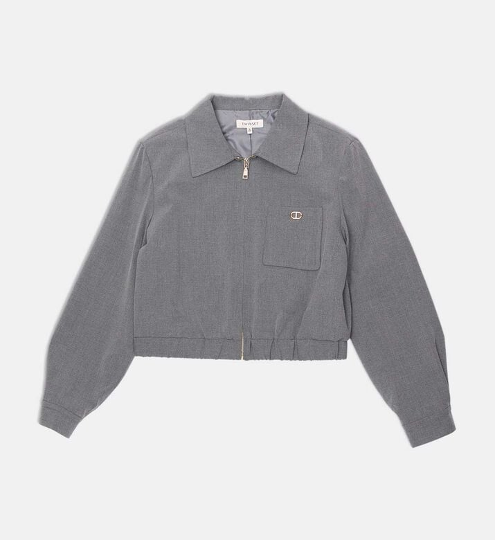 Puffy Long-sleeve Cropped Jacket