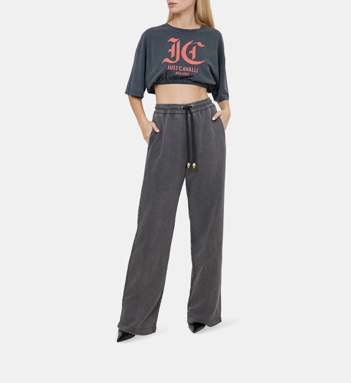 Cotton Logo-print Cropped T-shirt Cotton Logo-print Cropped T-shirt