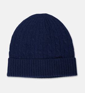 Galeries Lafayette Cable-knit Turn-up Beanie Hat, Dark-blue, Fs, Packshot View