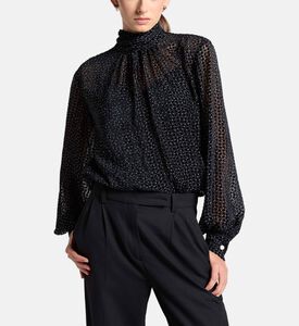 Carter and White Francesca Burnout Polka Dot Blouse, Model View