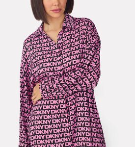 DKNY Printed Button Maxi Sleepshirt, Model View