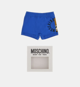 شورت سباحة بطبعة لوغو للصبيان الصغار