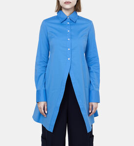 Godet Button-up Flared Shirt Dress