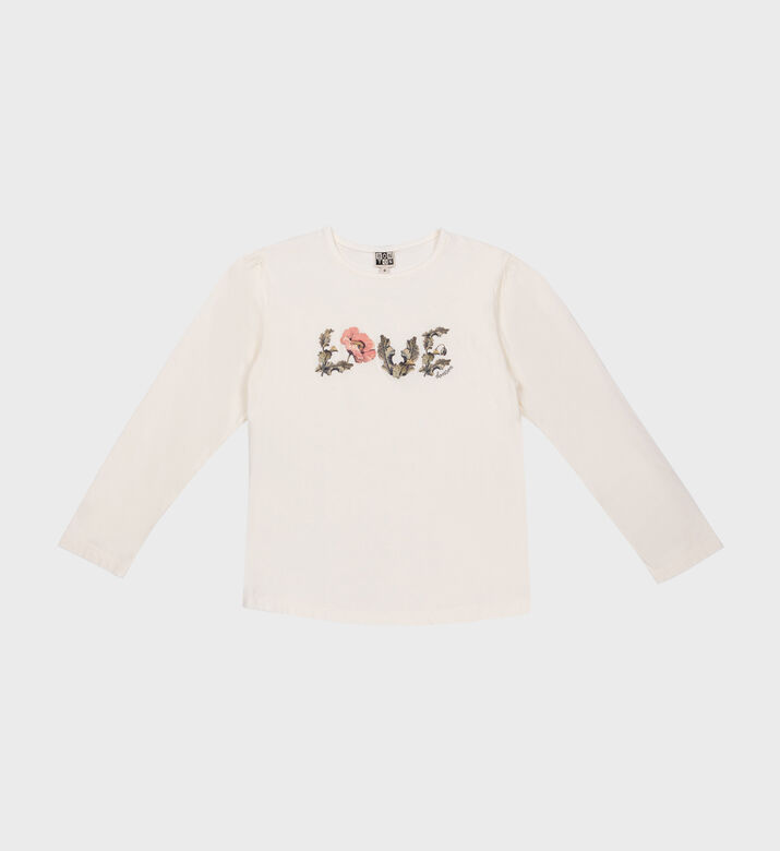 Cotton Love-print Round Neck T-shirt