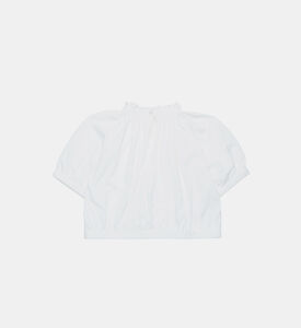 Cotton Ruffled Neck T-shirt Cotton Ruffled Neck T-shirt