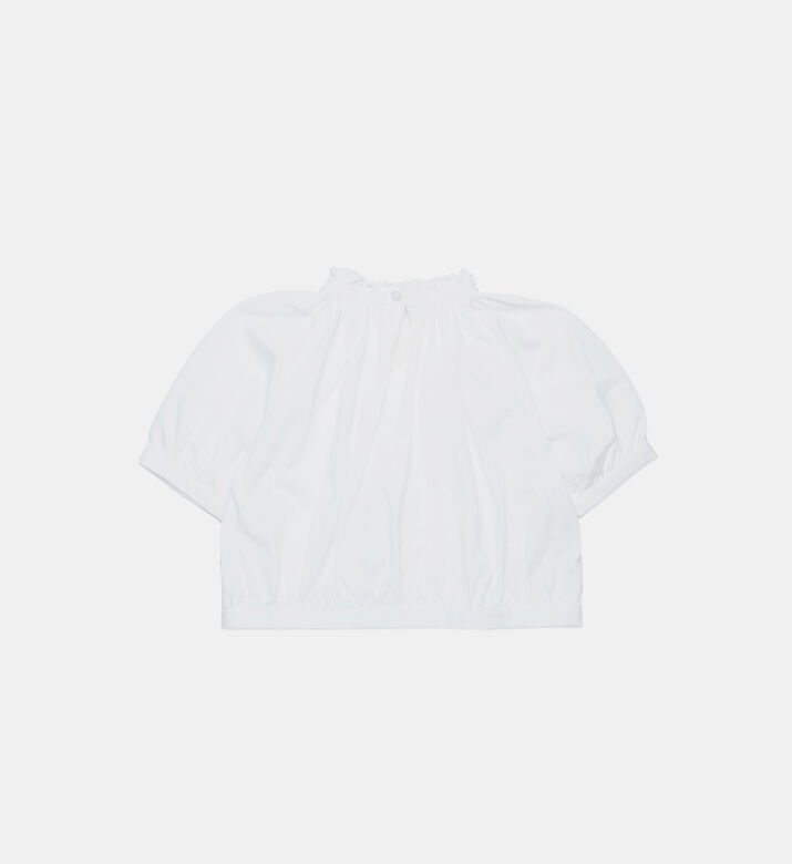 Cotton Ruffled Neck T-shirt Cotton Ruffled Neck T-shirt